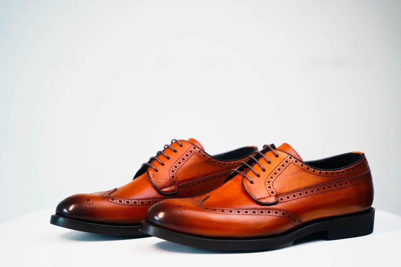 Burnished Brogue Oxford Shoes