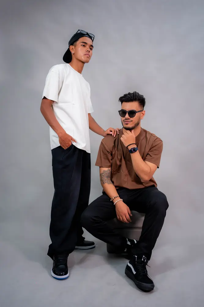 Essential Oversized Solid T-Shirts – White & Brown | Minimalist Streetwear