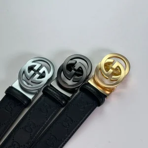 Gucci Interlocking G Buckle Leather Belt