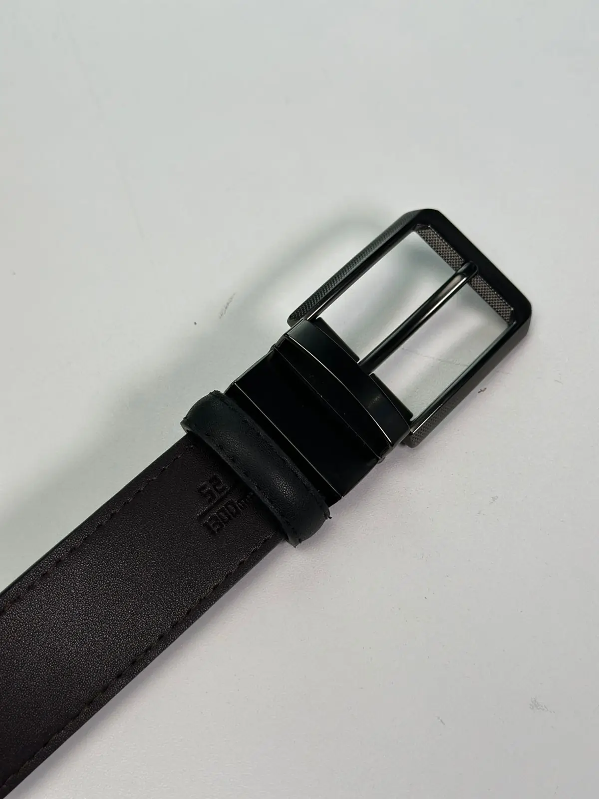 Black Faux Leather Belt For Men