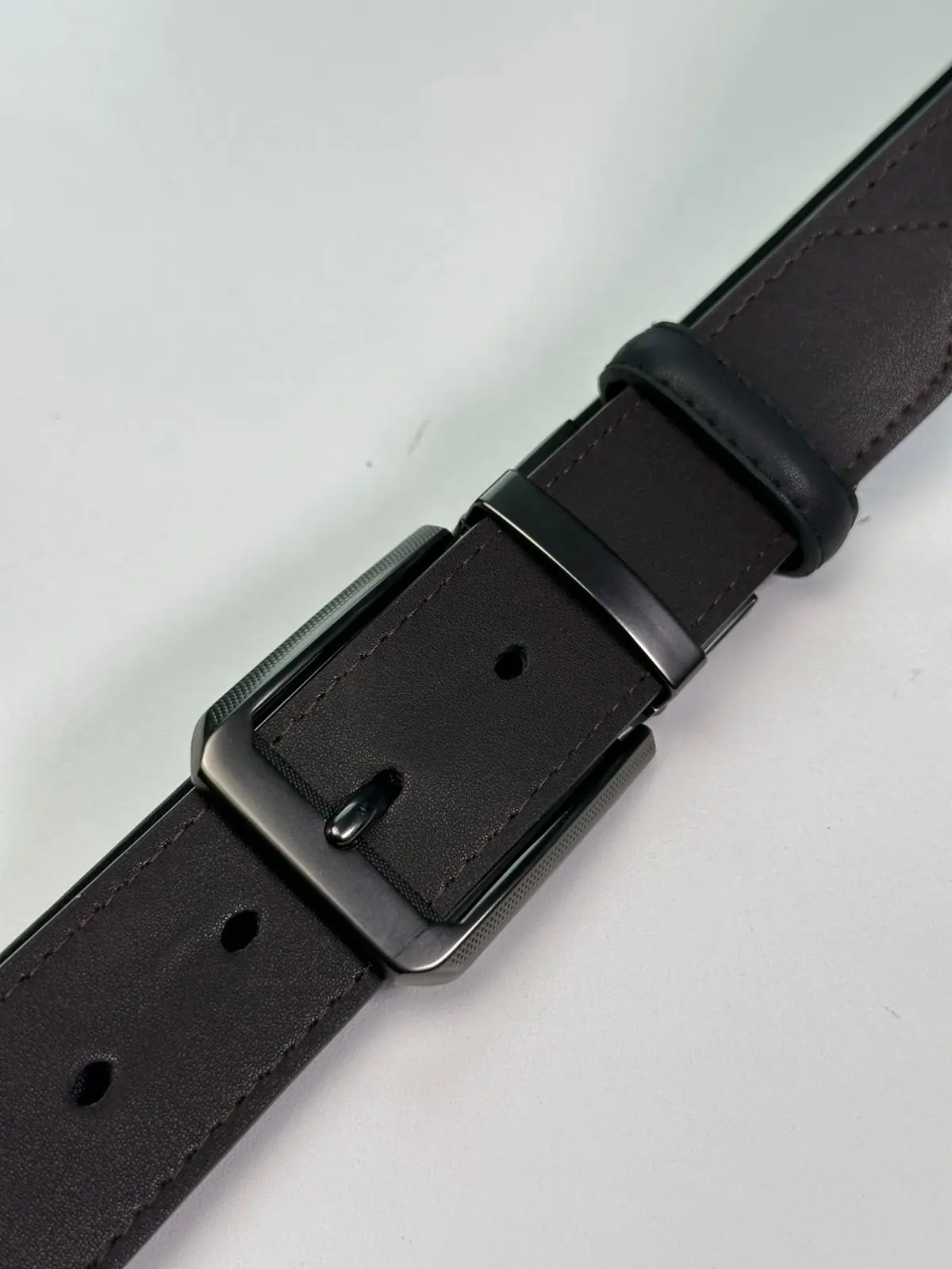 Black Faux Leather Belt For Men