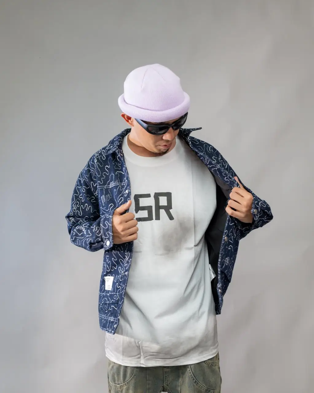 Men's Denim Patchwork Jacket