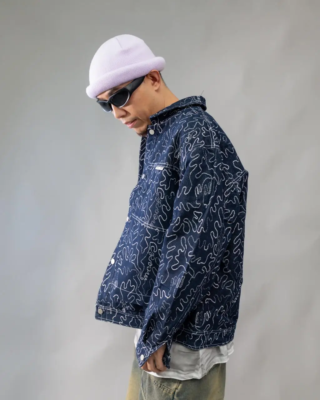 Men's Denim Patchwork Jacket