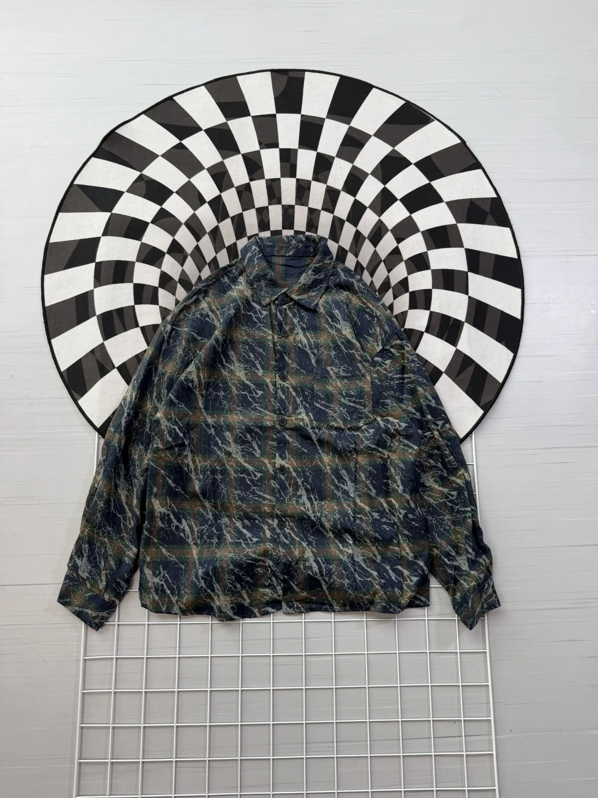 Flannel Shirt Loose Fit - Dark Navy